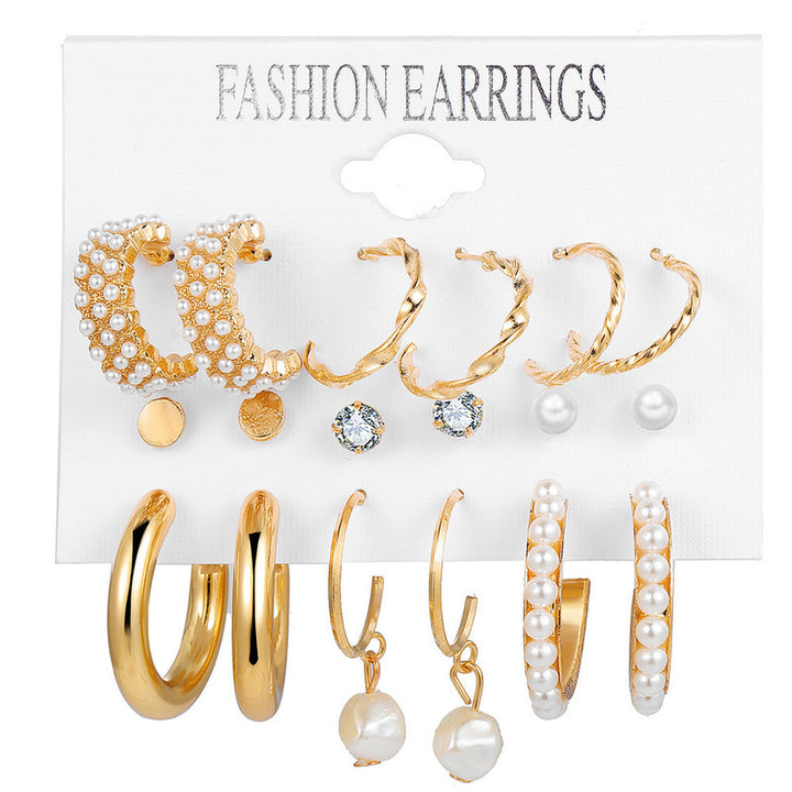 Combo Of 18 Pair Stunning Gold Plated Pearl Hoop , Drop, Tiny and Studs Earrings