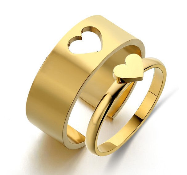 Combo Of 2 Heart Matching Wrap Finger Couple Ring