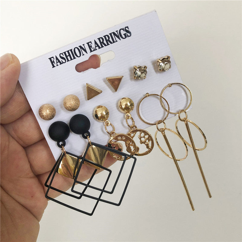 Vembley Gorgeous Combo of 6 pair Stud and Hoop Earrings for Women and Girls
