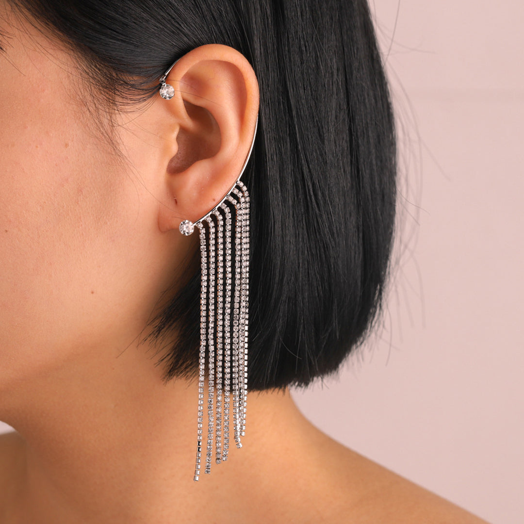 No Piercing Tassel Ear Cuff Korean Earrings 2 Pcs/Set