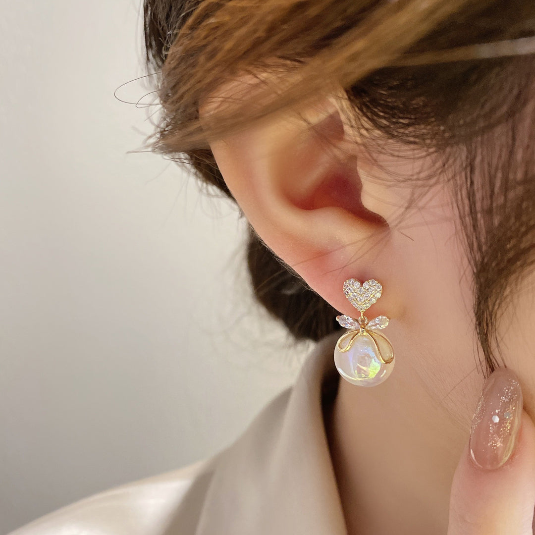 Double Pearl Chain Drop Earrings - Bridal Jewelry | Musemond