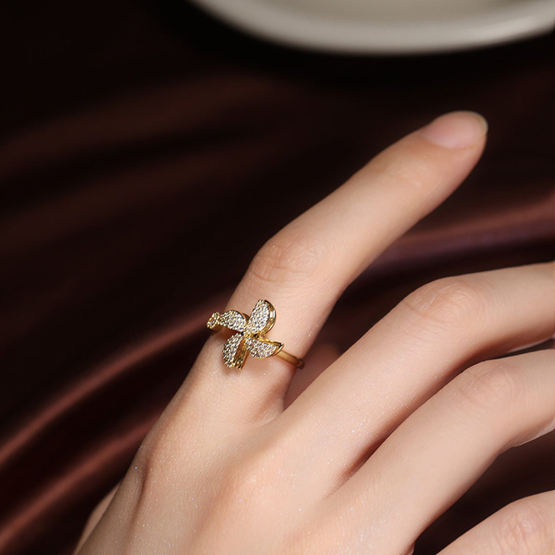 Golden Adjustable Stone Windmill Rotating Ring – Vembley