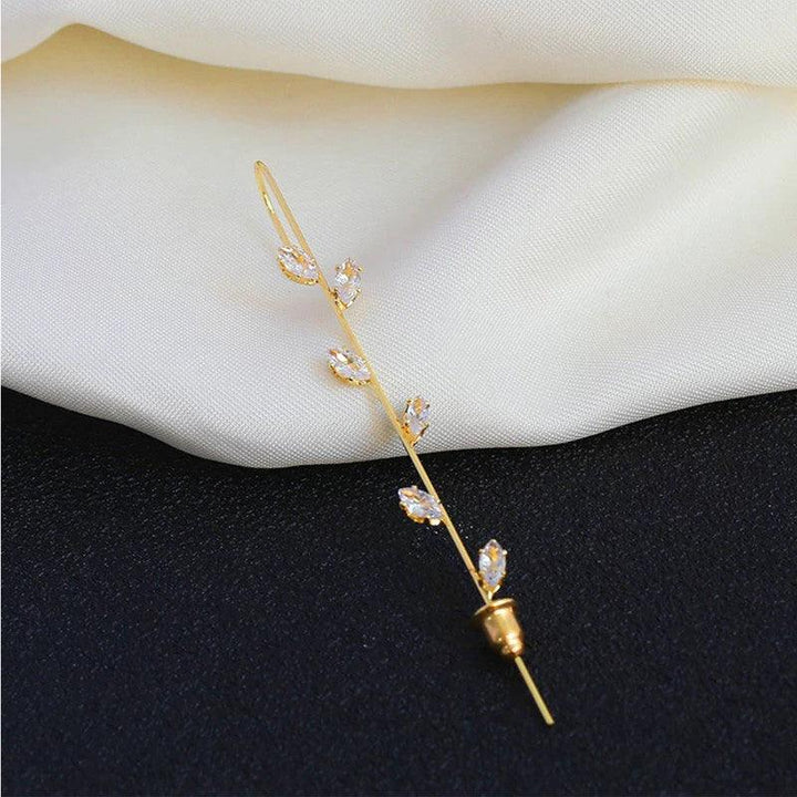 Vembley Attractive Gold Plated Studed Leaf Ear Cuff for Women & Girls - Vembley