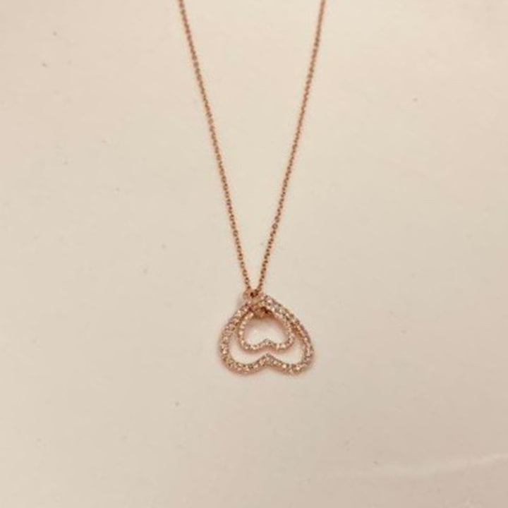 Rosegold Plated Double Heart Pendant