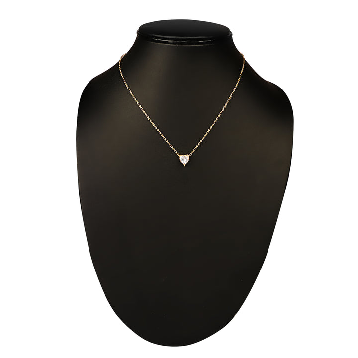 Vembley Gorgeous Gold Plated Diamond Heart Pendant Necklace for Women and Girls - Vembley