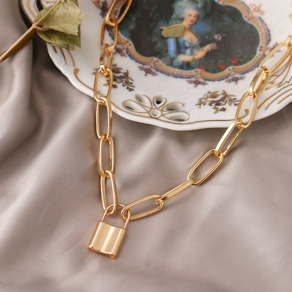 Zoë Chicco 14k Gold Padlock Pendant & Key Charm Square Oval Chain Necklace  – ZOË CHICCO