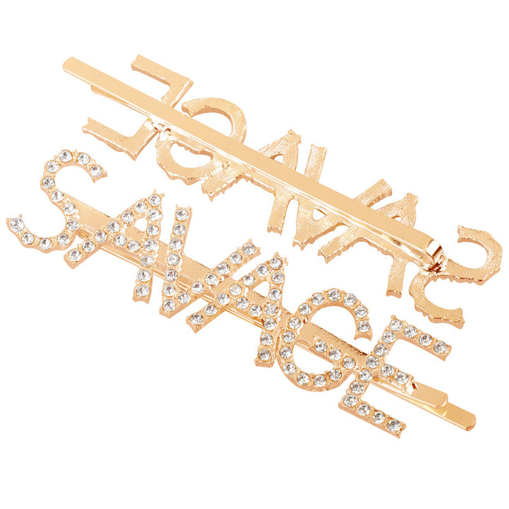 Vembley Fashion Golden Savage Word Hairclip For Women and Girls