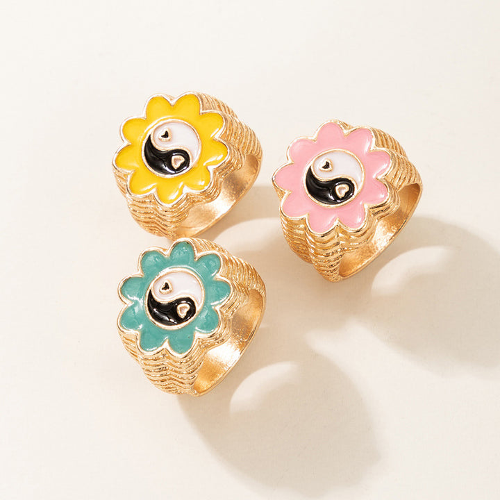 Japanese and Korean Flower Cute Fun Ring Set