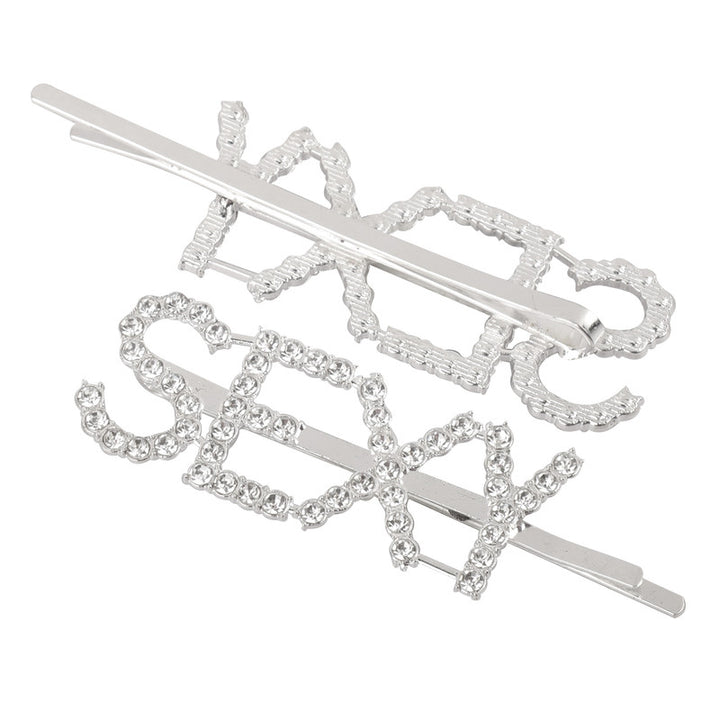 Vembley Gorgeous Silver Sexy Word Hairclip For Women and Girls
