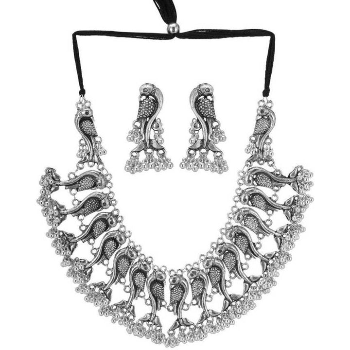 Combo of Oxidised Silver Bracelet Bangle and Jewelry set