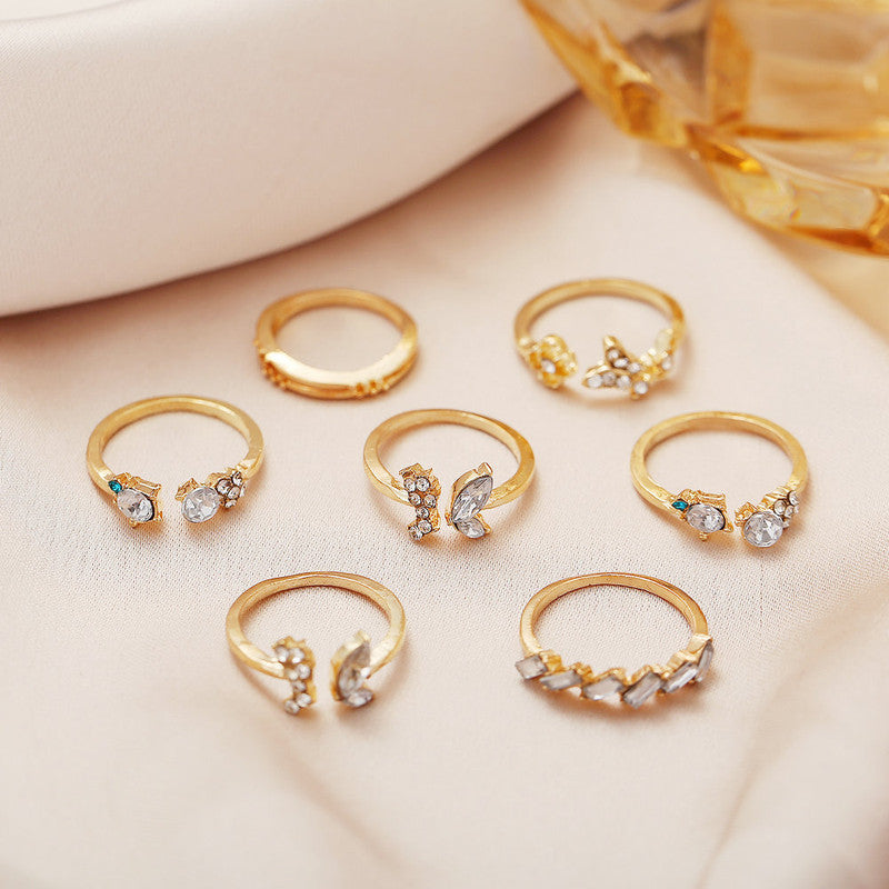 Vembley Gold Plated 5 Piece Pearl Heart Ring Set, Weight: 10 Grams at Rs  154/piece in New Delhi
