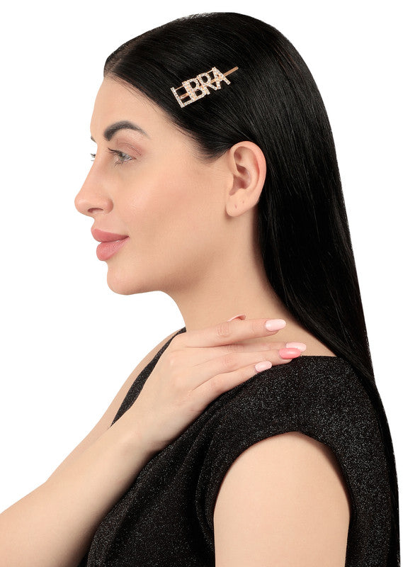 Vembley Stunning Golden Libra Hairclip For Women and Girls