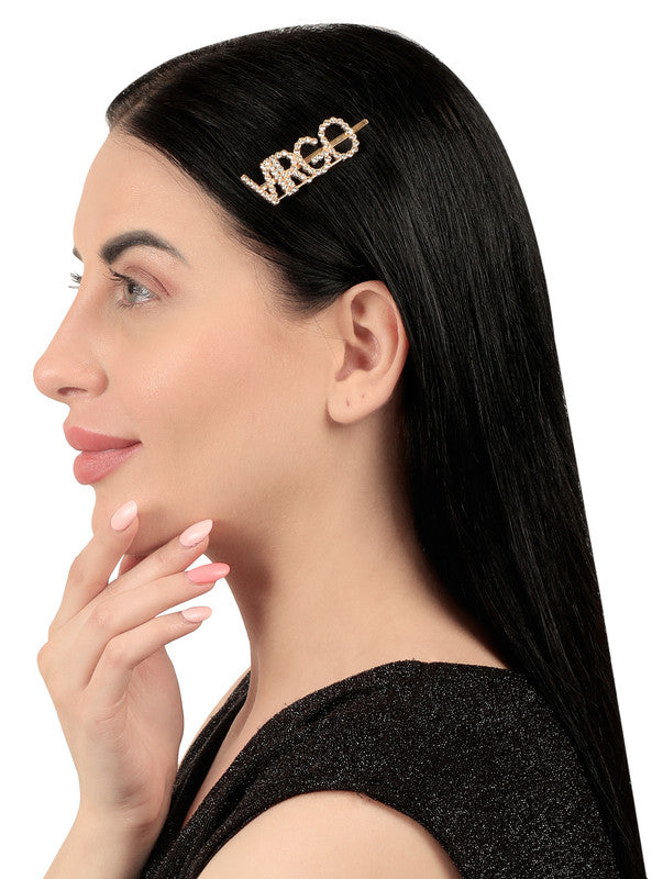 Vembley Marvelous Golden Virgo Hairclip For Women and Girls