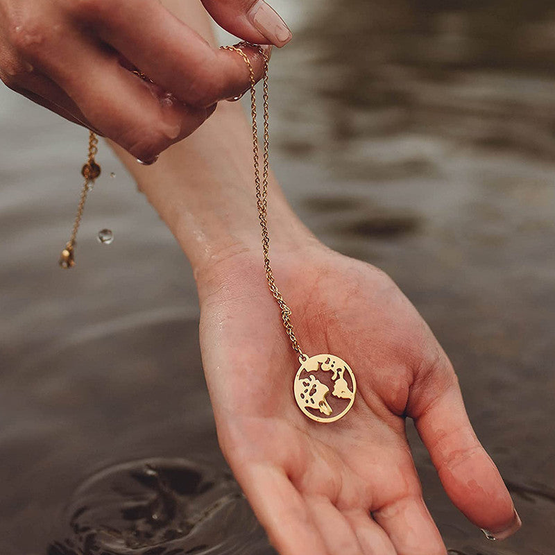 Gold Plated Earth Pendant