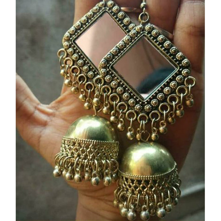 Combo of 2 Chandelier Jhumki and Square Mirror Earrings