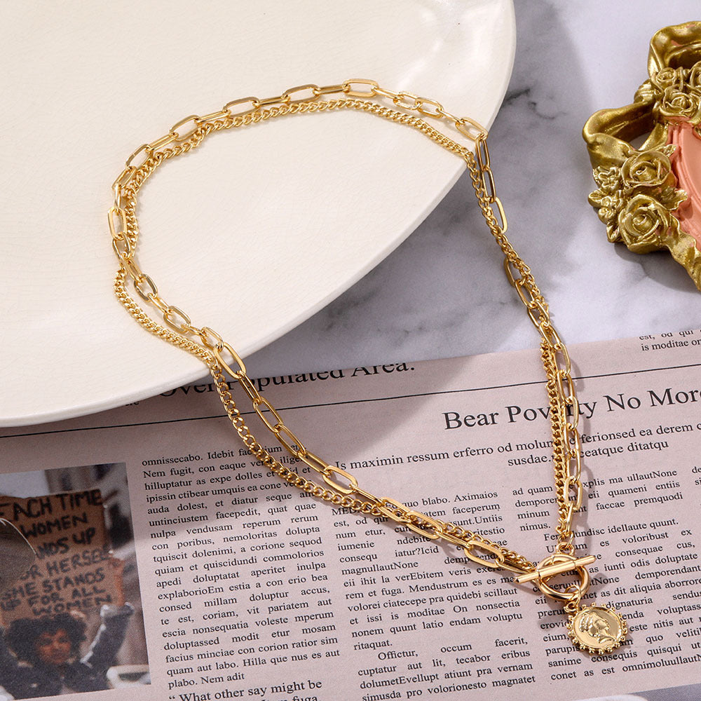 Napier Gold Tone Chain Necklace, Korean Popcorn Style - Ruby Lane
