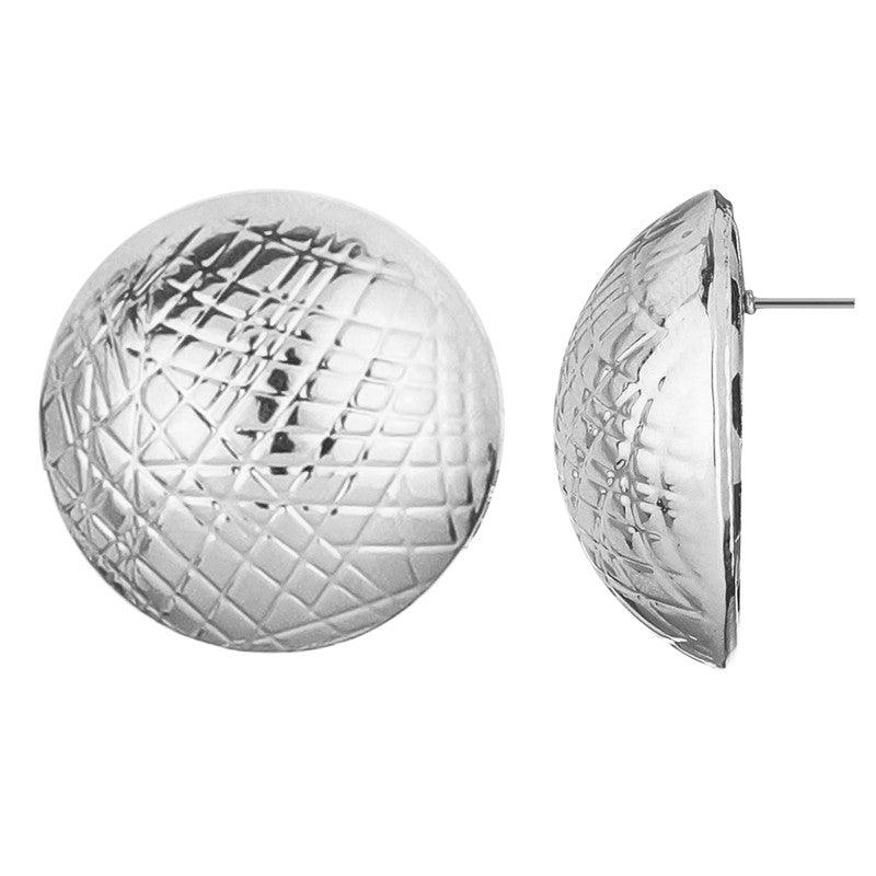 Stylish Silver Small Half Football Shaped Stud Earing For Women and Girls - Vembley