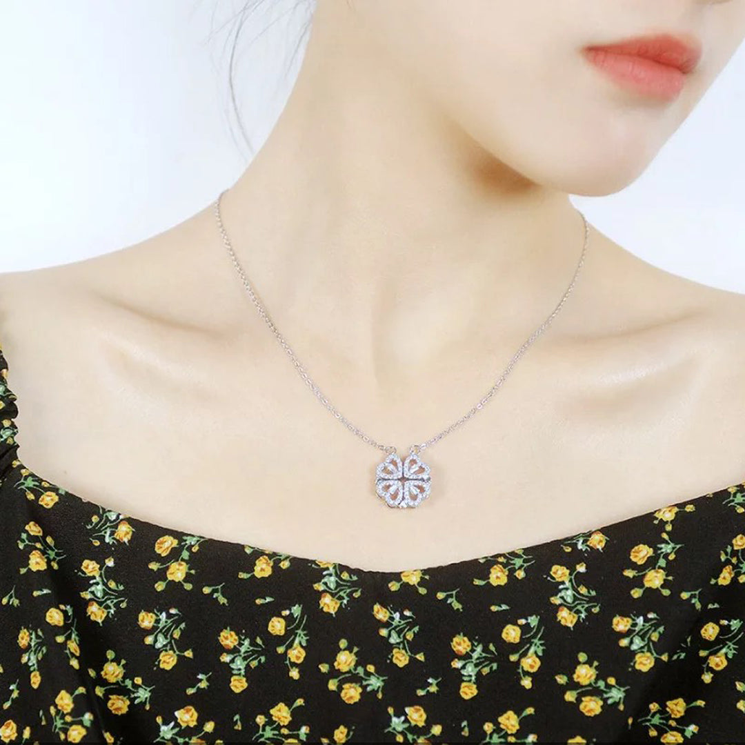 2-in-1 Magnetic Four Leaf clover Necklace