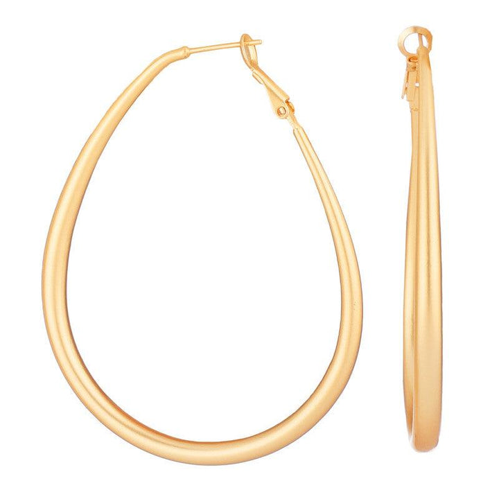 Trendy Golden Plain Hoop Earrings For Women and Girls - Vembley