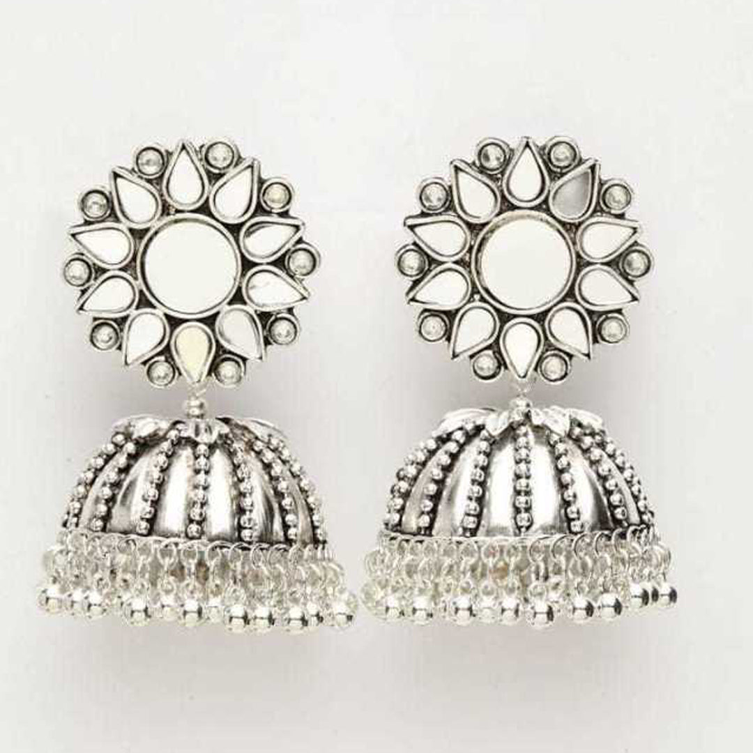 Combo of 2 Chandelier Pearl and Mirror Stud Jhumki