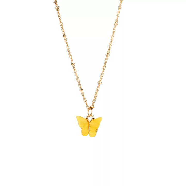 Combo of 2 Yellow Crystal and Mariposa Butterfly Pendant