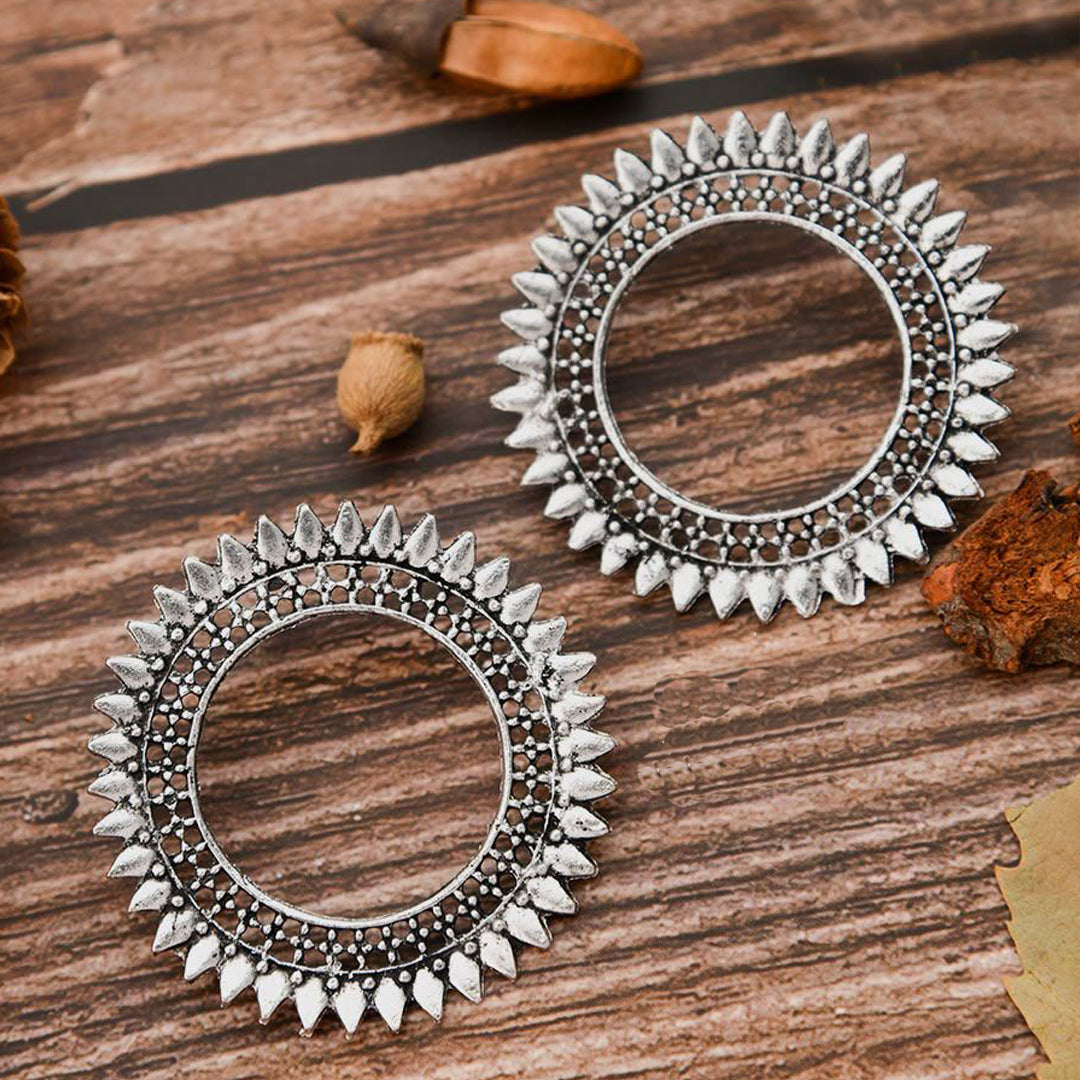 Combo of 2 Square Mirror and Round Earrings