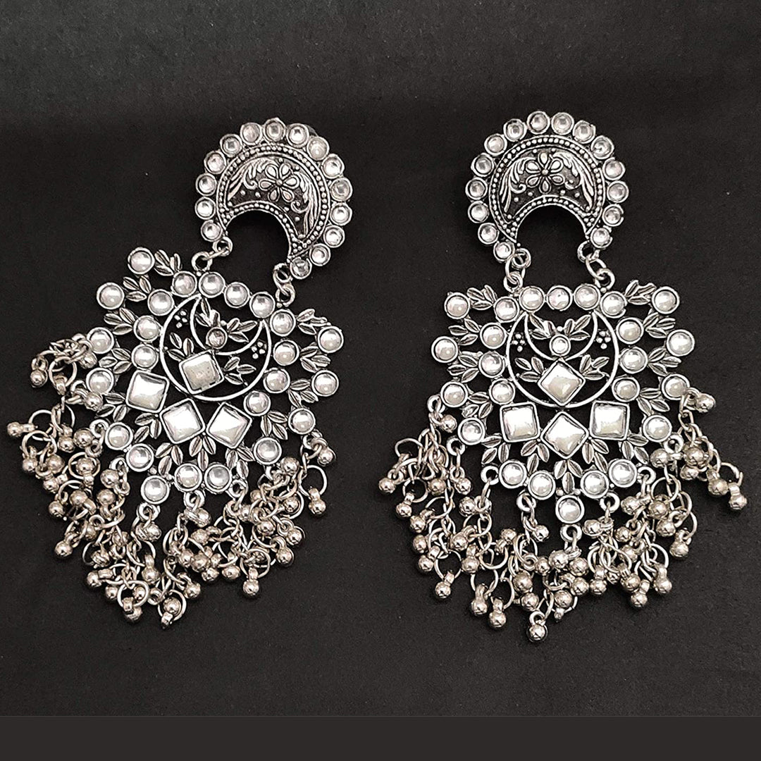 Pack of 2 Silver Dangle and Pearl Chandelier Earrings