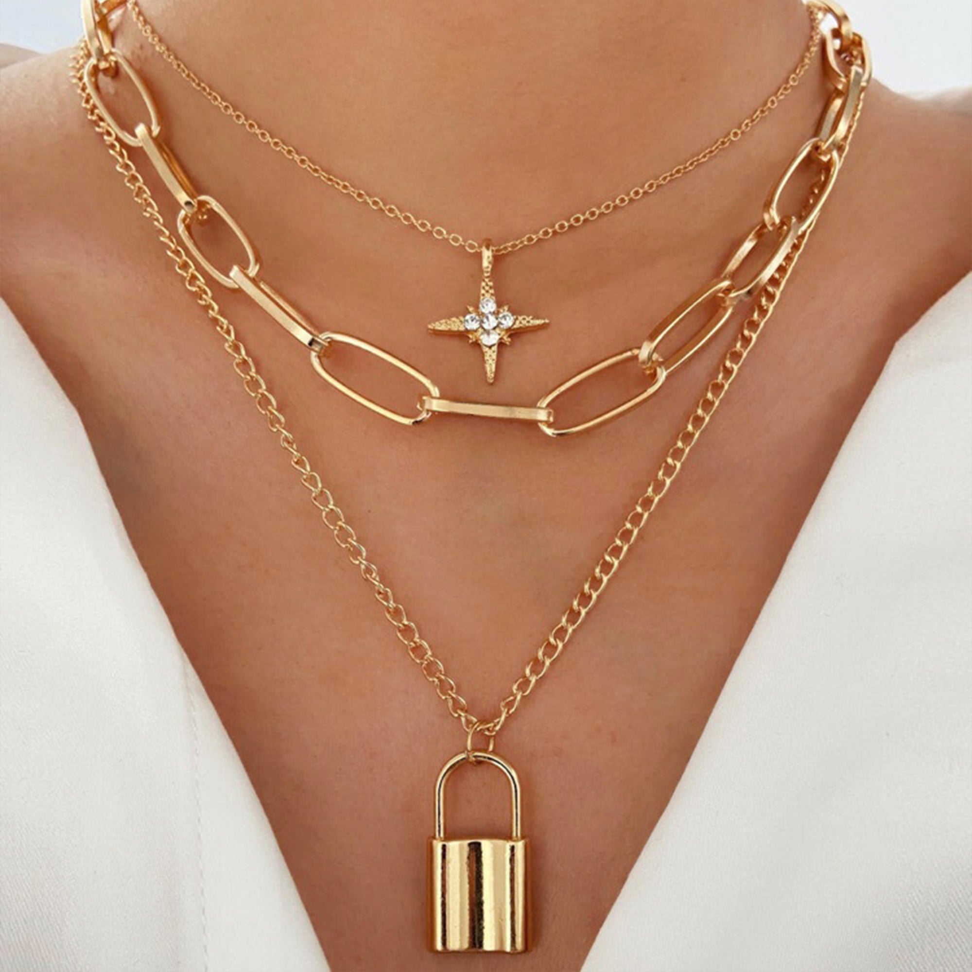 Star store lock necklace