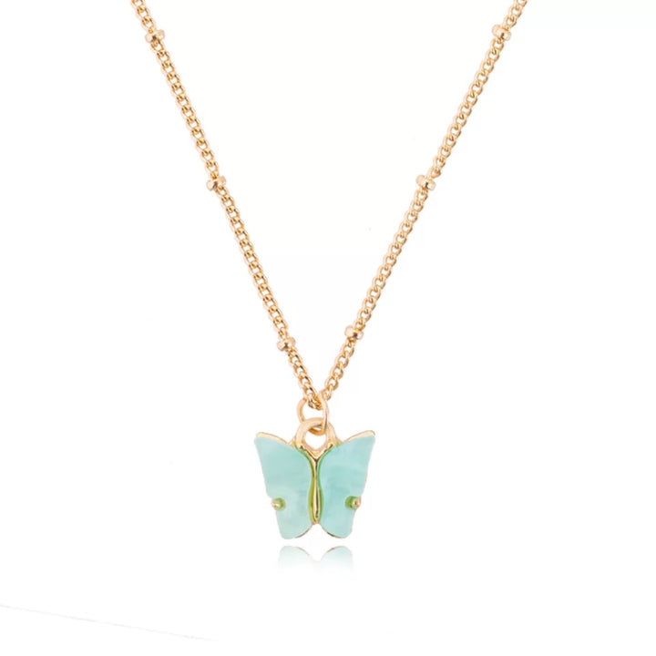 Combo of 2 Gold Plated Blue Mariposa Pendant