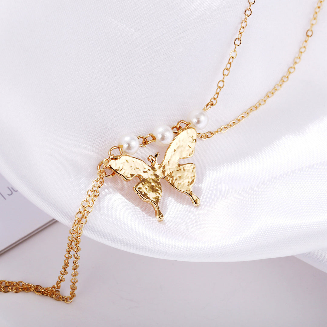 Combo of 2 Golden Silver Butterfly Beads Necklace