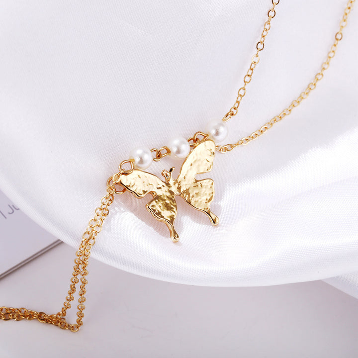 Combo of 2 Golden Silver Butterfly Beads Necklace