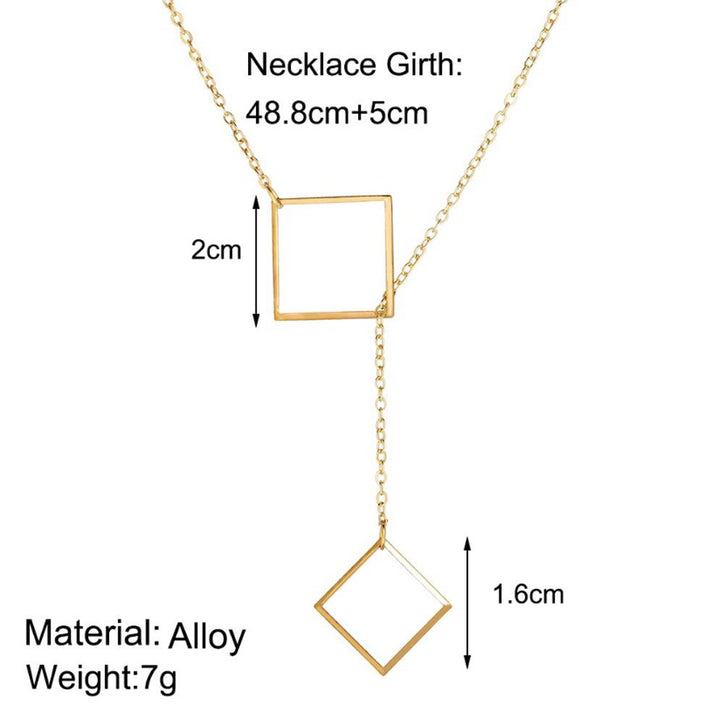 Gold Plated Double Square Pendant
