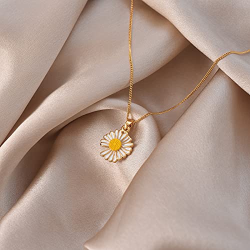 Gold Plated White Flower Pendant