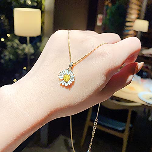 Gold Plated White Flower Pendant