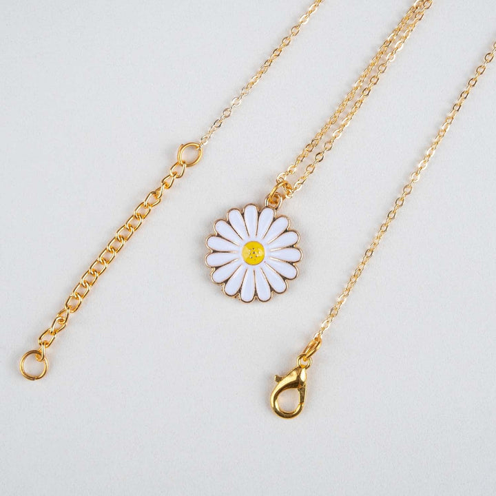 Gold Plated White Flower Pendant