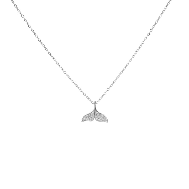 Vembley Gorgeous Platinum Plated Embedded Fish Tail Pendant Necklace for Women and Girls - Vembley