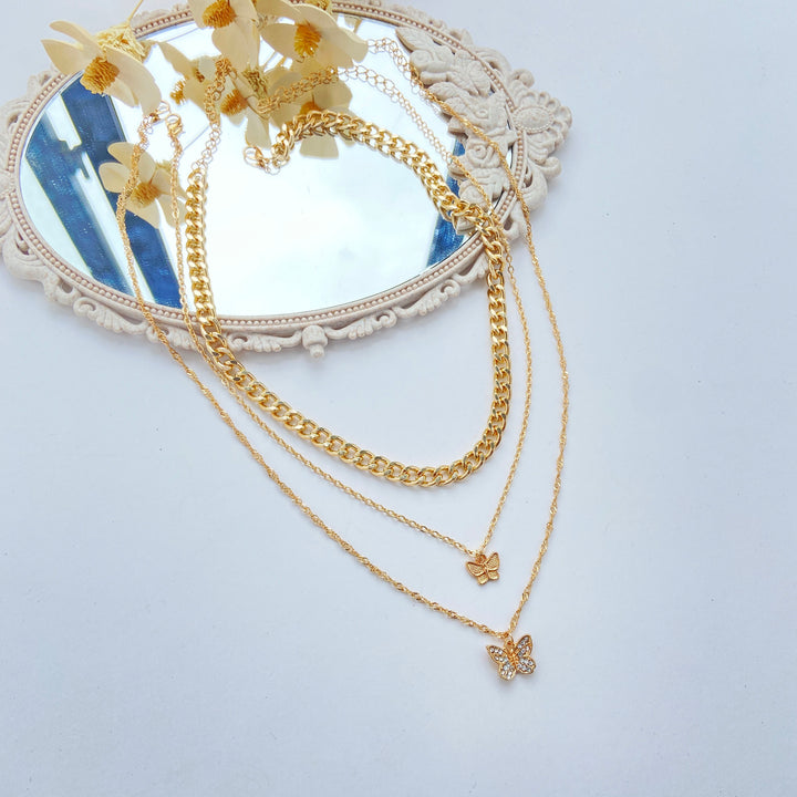 Combo Of 2 Gold Plated Multi Layered Pendant