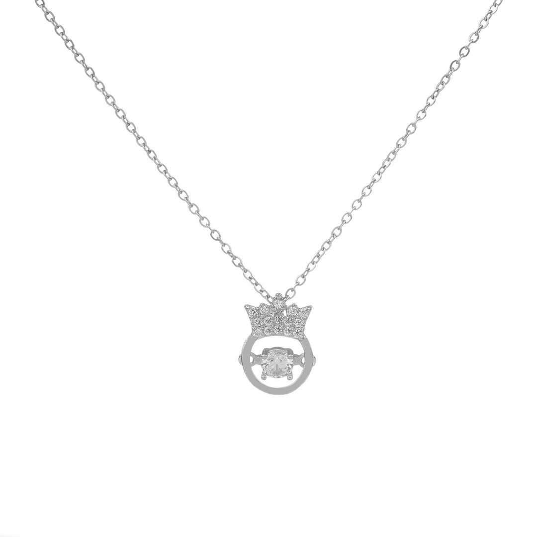 Vembley Gorgeous Platinum Plated Queen Lit Pendant Necklace for Women and Girls - Vembley