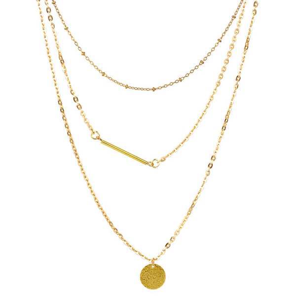 Gold Plated Triple Layered Coin Pendant