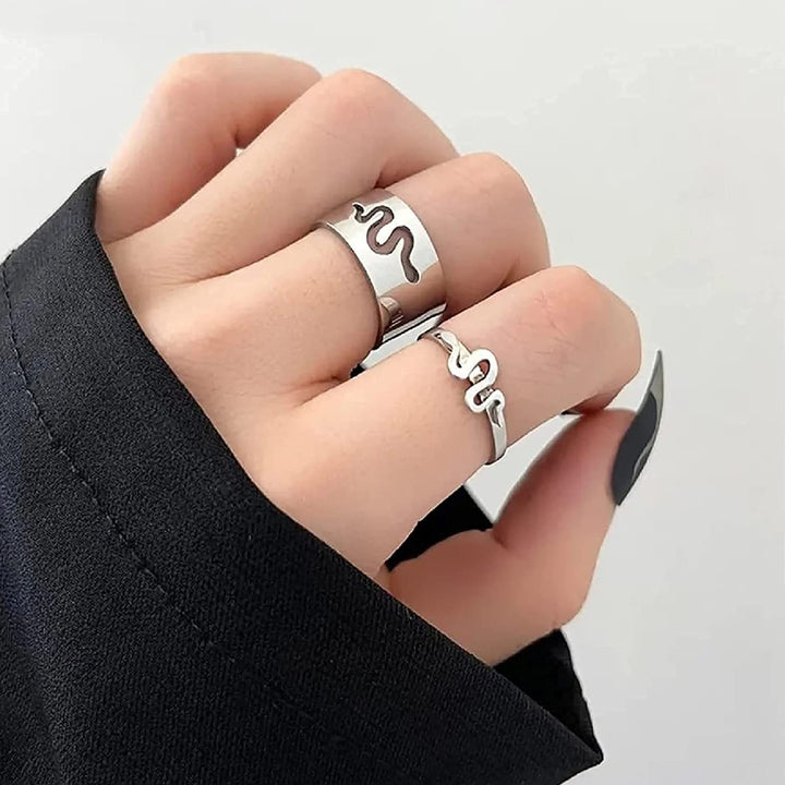 silver couple rings