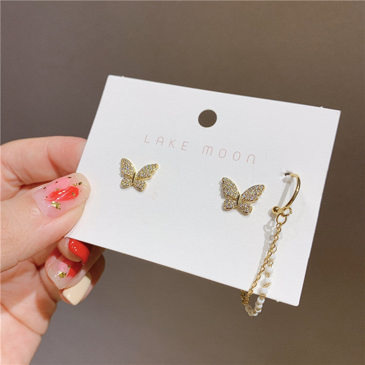 Korean Butterfly cuff cum stud Earrings