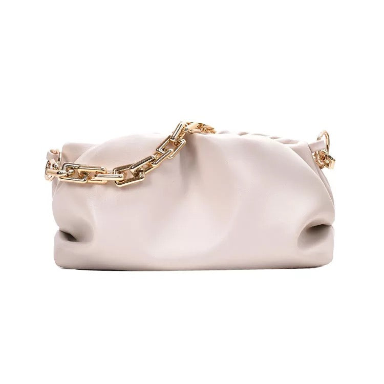 White Zinnia Chain Sling Bag