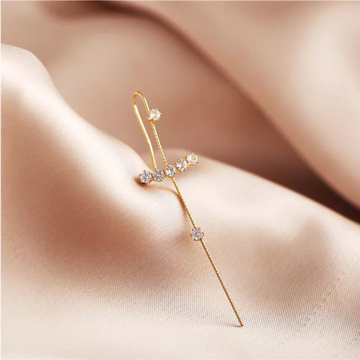 Pack Of 2 Gold Plated Zircon Studded Ear Cuff