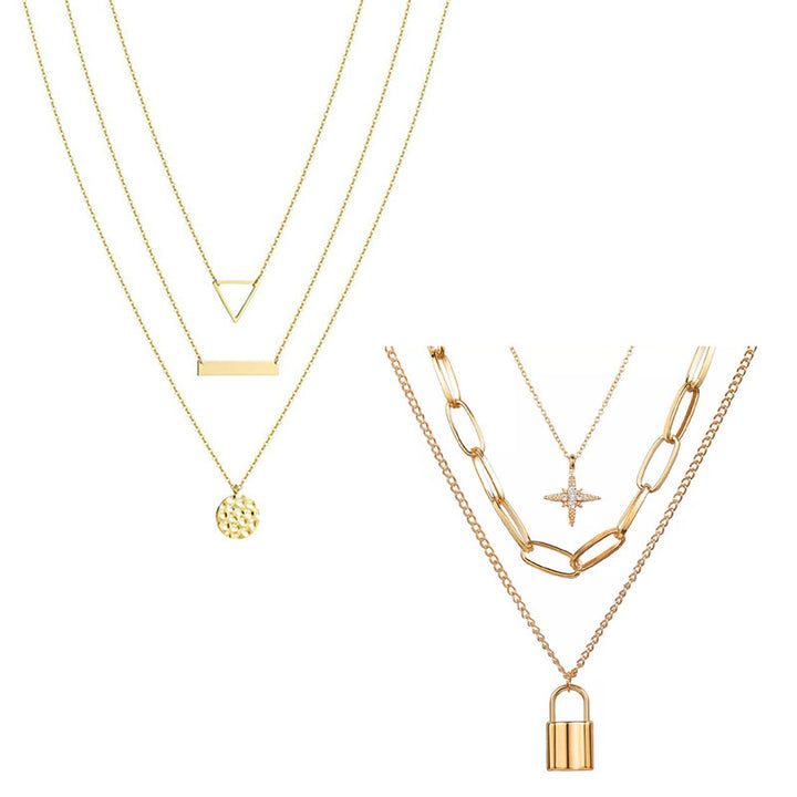 Combo of 2 Gorgeous Gold Plated Layered Pendant Necklace For Women