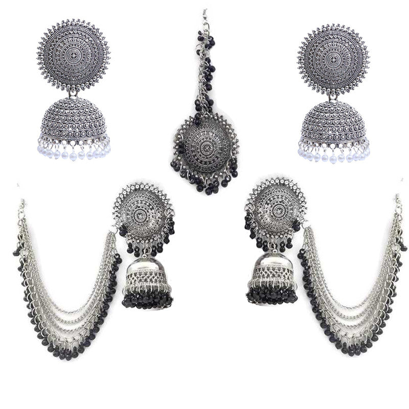 Vembley Combo of Silver Bahubali and Jhumki Earring for women and Girls