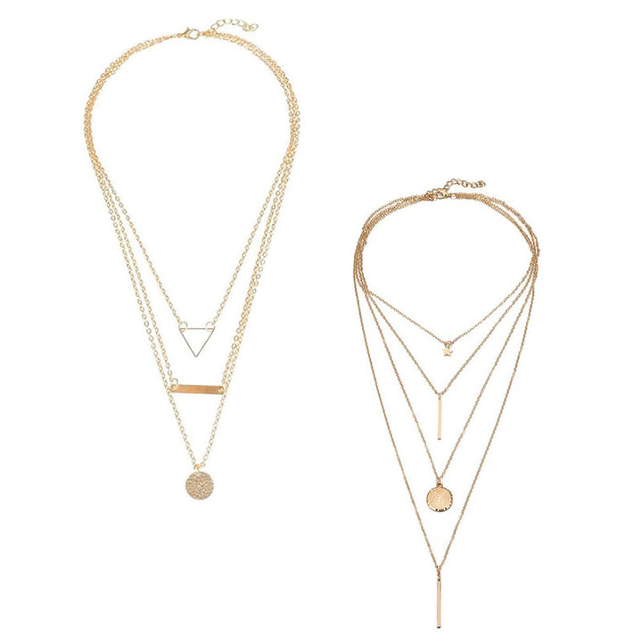Combo of 2 Gorgeous Gold Plated Multi Layered Pendant Necklace