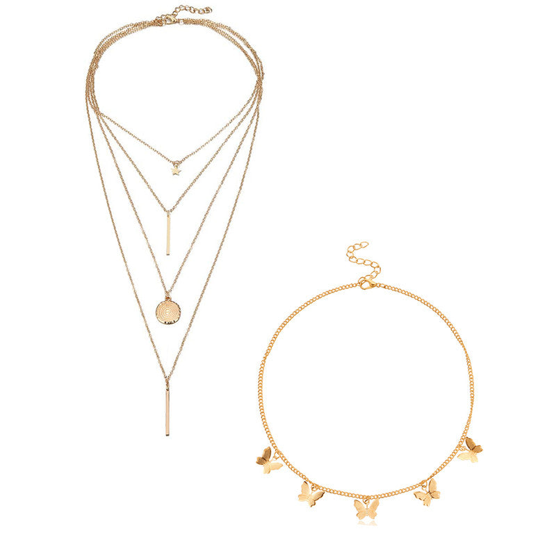 Combo of 2 Glamorous Gold Plated Pendant Necklace For Women and Girls