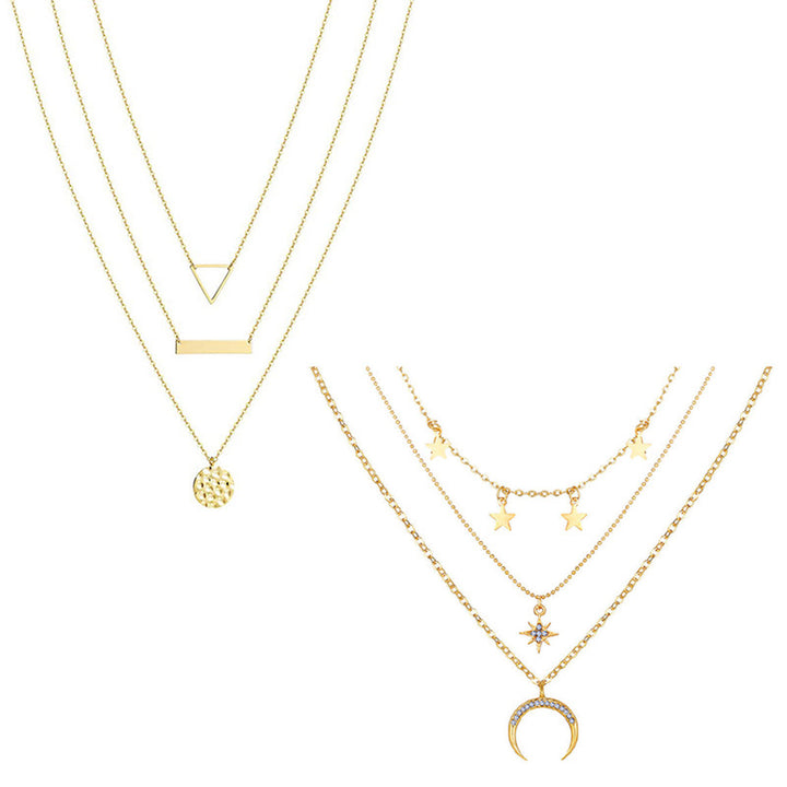 Combo of 2 Gorgeous Gold Plated Layered Pendant Necklace For Women and Girls