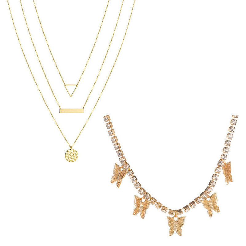 Combo of 2 Lovely Gold Plated Layered Pendant Necklace For Women and Girls