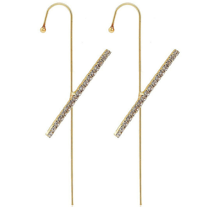 Pack of 2 Gold Plated Studded Cross Ear Cuff